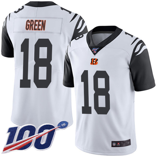 Cincinnati Bengals Limited White Men A J  Green Jersey NFL Footballl #18 100th Season Rush Vapor Untouchable->cincinnati bengals->NFL Jersey